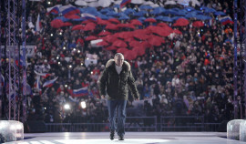 Владимир Путин выступил на митинг-концерте в честь воссоединения Крыма с Россией