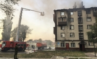 В Гудермесе ликвидировали пожар в многоэтажном доме