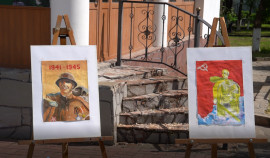 В Шелковском районе состоялась выставка детских рисунков, посвящённая Дню Победы