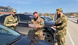 В Управлении Росгвардии по Чеченской Республике прошел смотр личного автотранспорта