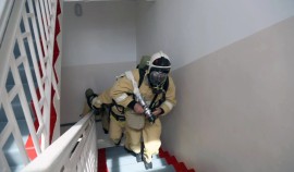 Пожарно-тактическое занятие Росгвардии и МЧС прошло в Чеченской Республике