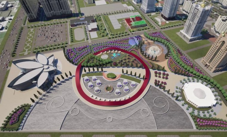 Фонтан площадью 10 тыс. кв. метров станет центром нового парка в Грозном